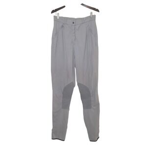Trainer's Choice Dove Gray Knee Patch Riding Equestrian Show Breeches 30R / 8